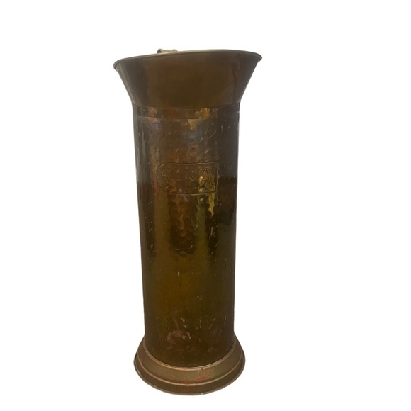 5 Kan Vintage Hammered, Copper & Brass Umbrella Scuttle Umbrella Stand